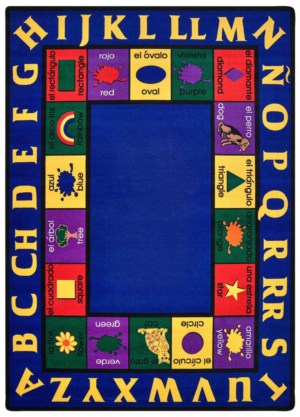 Bilingual Shapes and Colors Classroom Rug