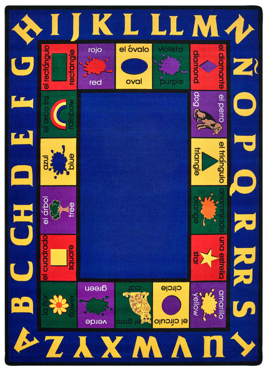 Bilingual Shapes and Colors Classroom Rug