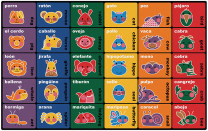 Bilingual Animals 30-Seat Classroom Rug, view 2
