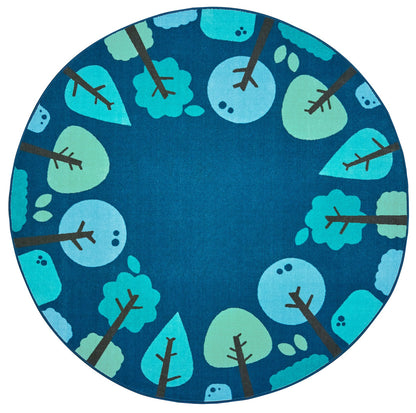KIDSoft Tranquil Trees Blue Classroom Rug