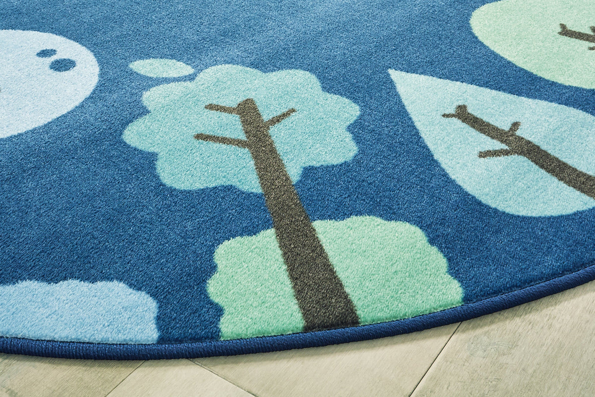 KIDSoft Tranquil Trees Blue Classroom Rug, view 2