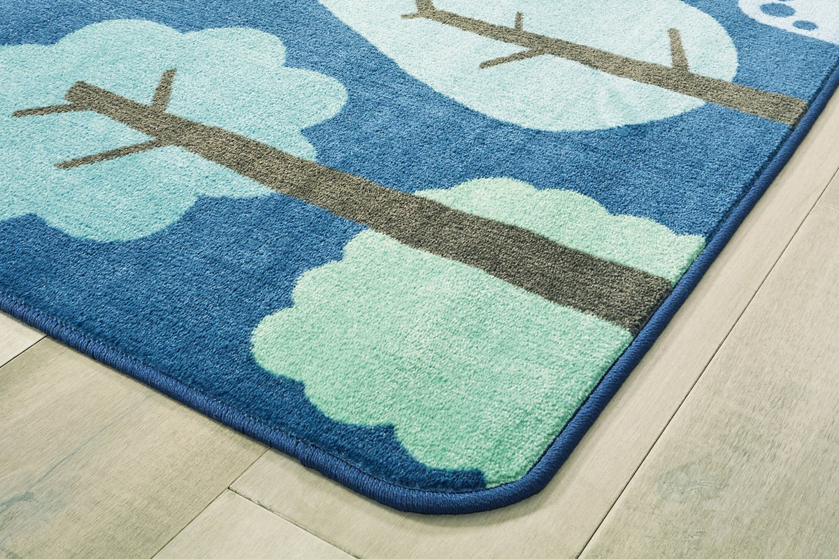 KIDSoft Tranquil Trees Blue Classroom Rug, view 5