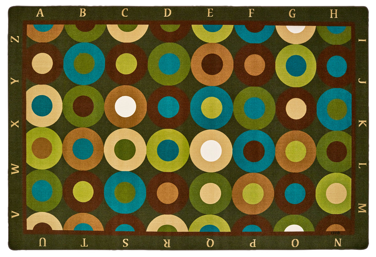 Calming Circles with Alphabet Classroom Rug