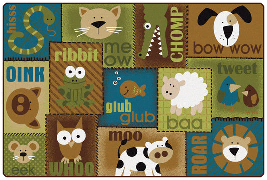 Animal Sounds Toddler Nature Classroom Rug