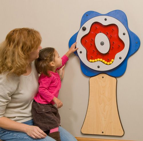 Blue Plinko Flower Wall Activity by Playscapes