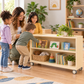 Mobile 24" H 2-Shelf Storage with Chalkboard and Whiteboard