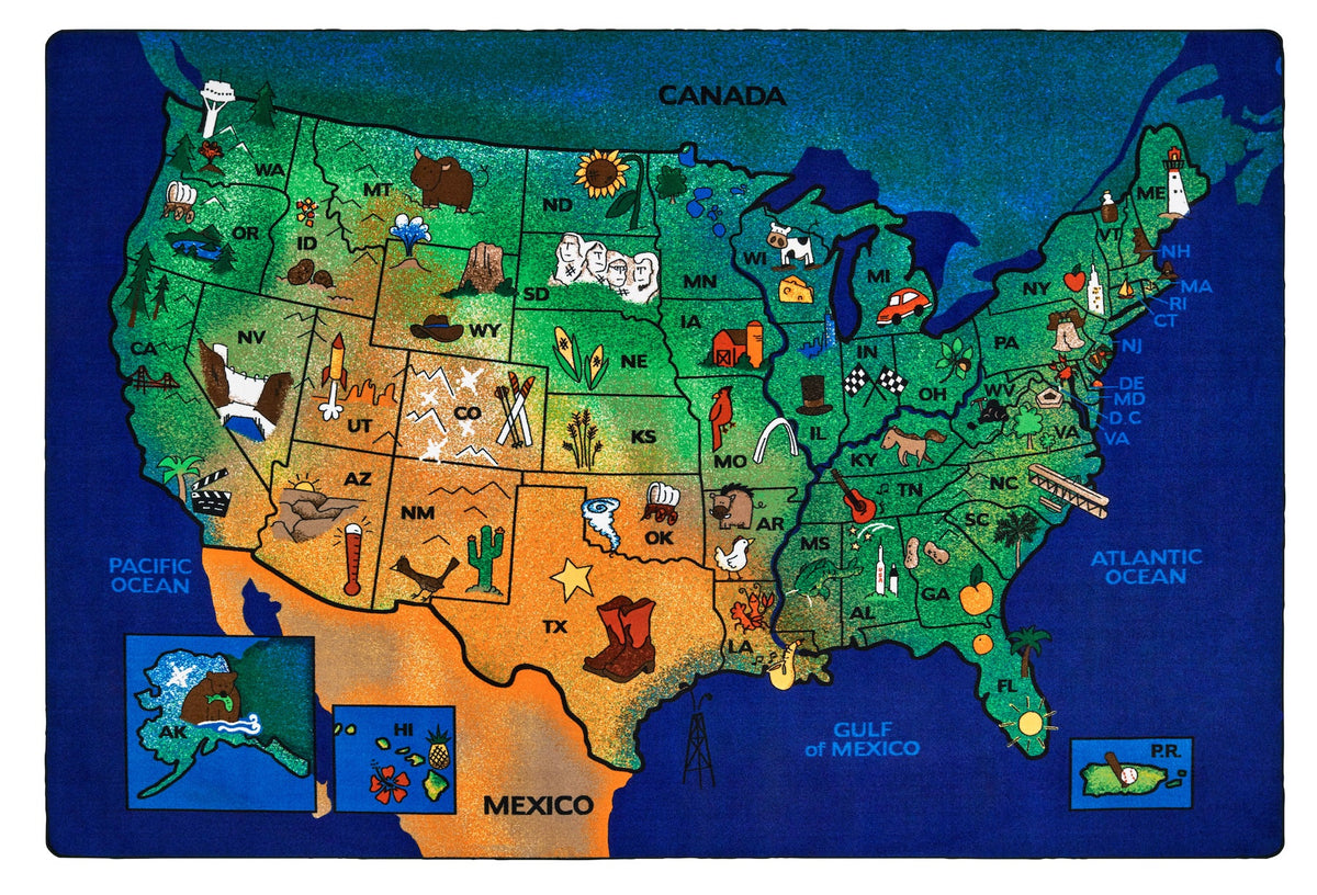 USA Learn & Play Classroom Rug