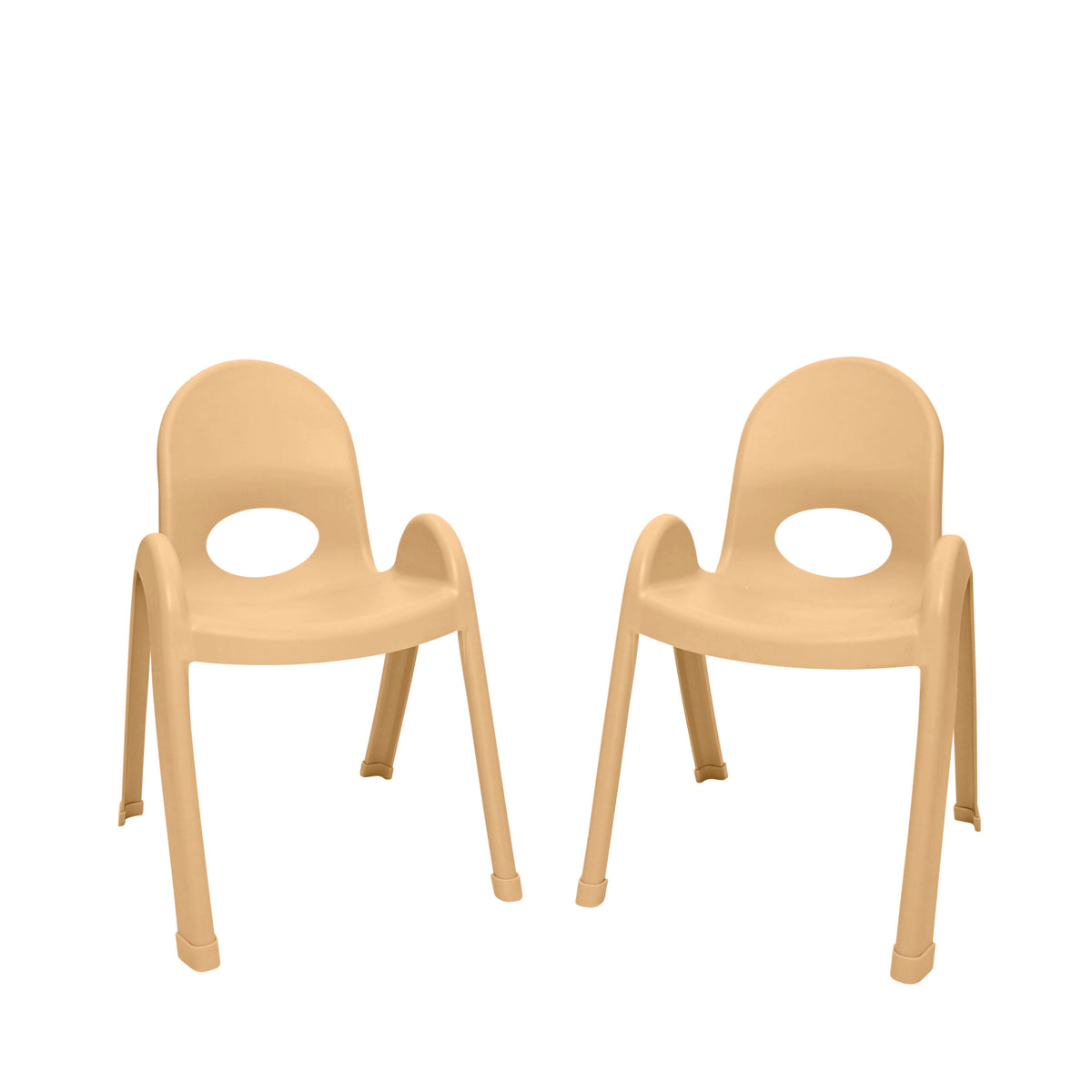 Stackable Classroom Chair, Natural Tan / 13" / Set of 2