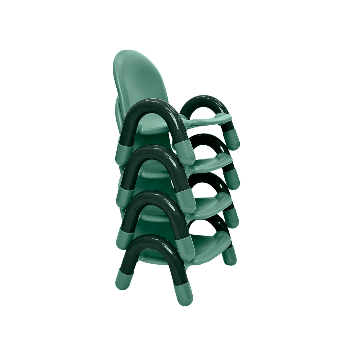 Stackable Preschool Chair, Teal Green / 5" / Set of 4
