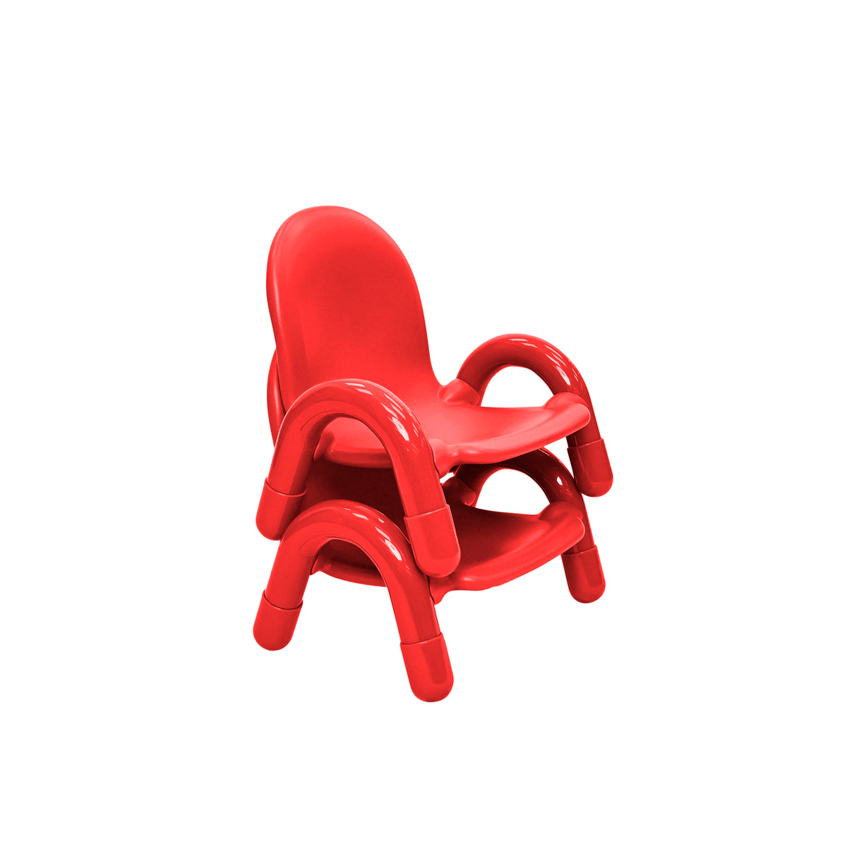 Stackable Preschool Chair, Candy Apple Red / 5" / Set of 2