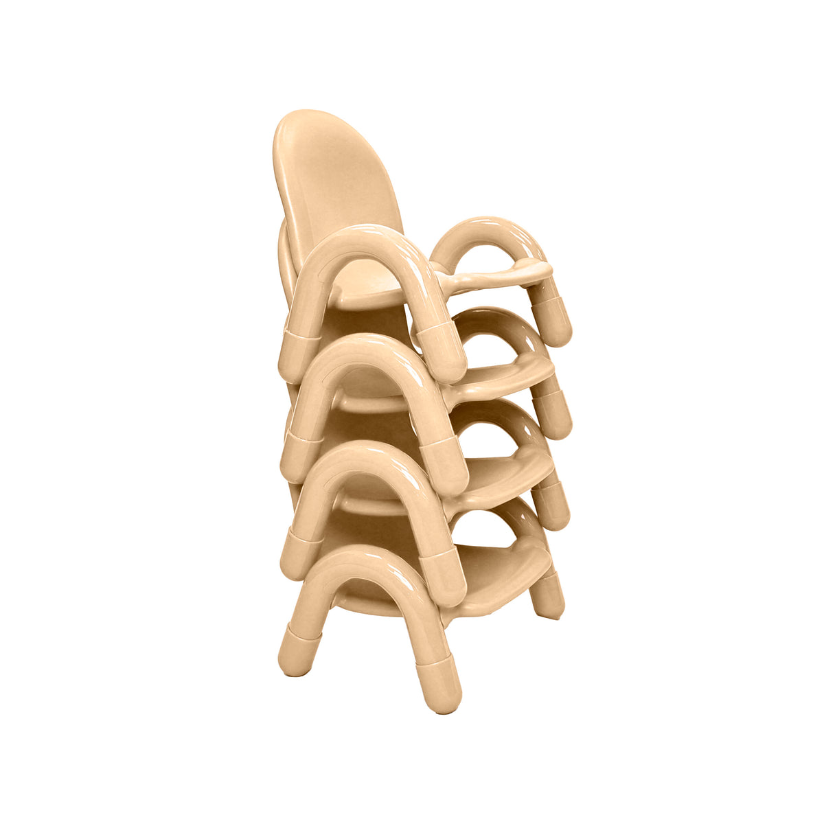 Stackable Preschool Chair, Tan / 5" / Set of 4