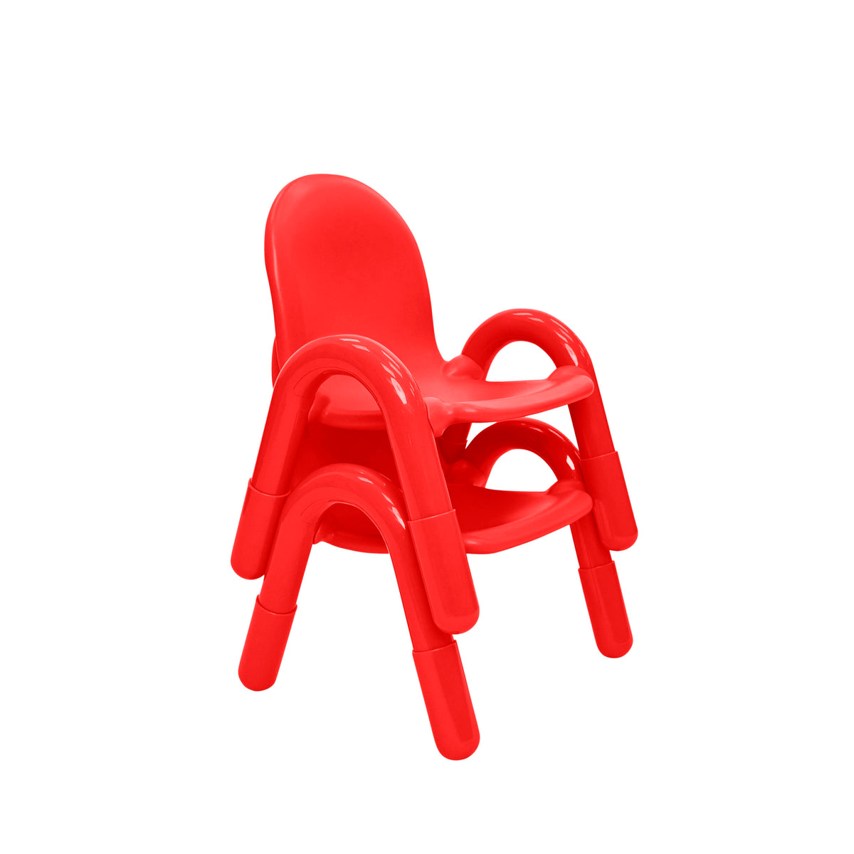 Stackable Preschool Chair, Candy Apple Red / 7" / Set of 2
