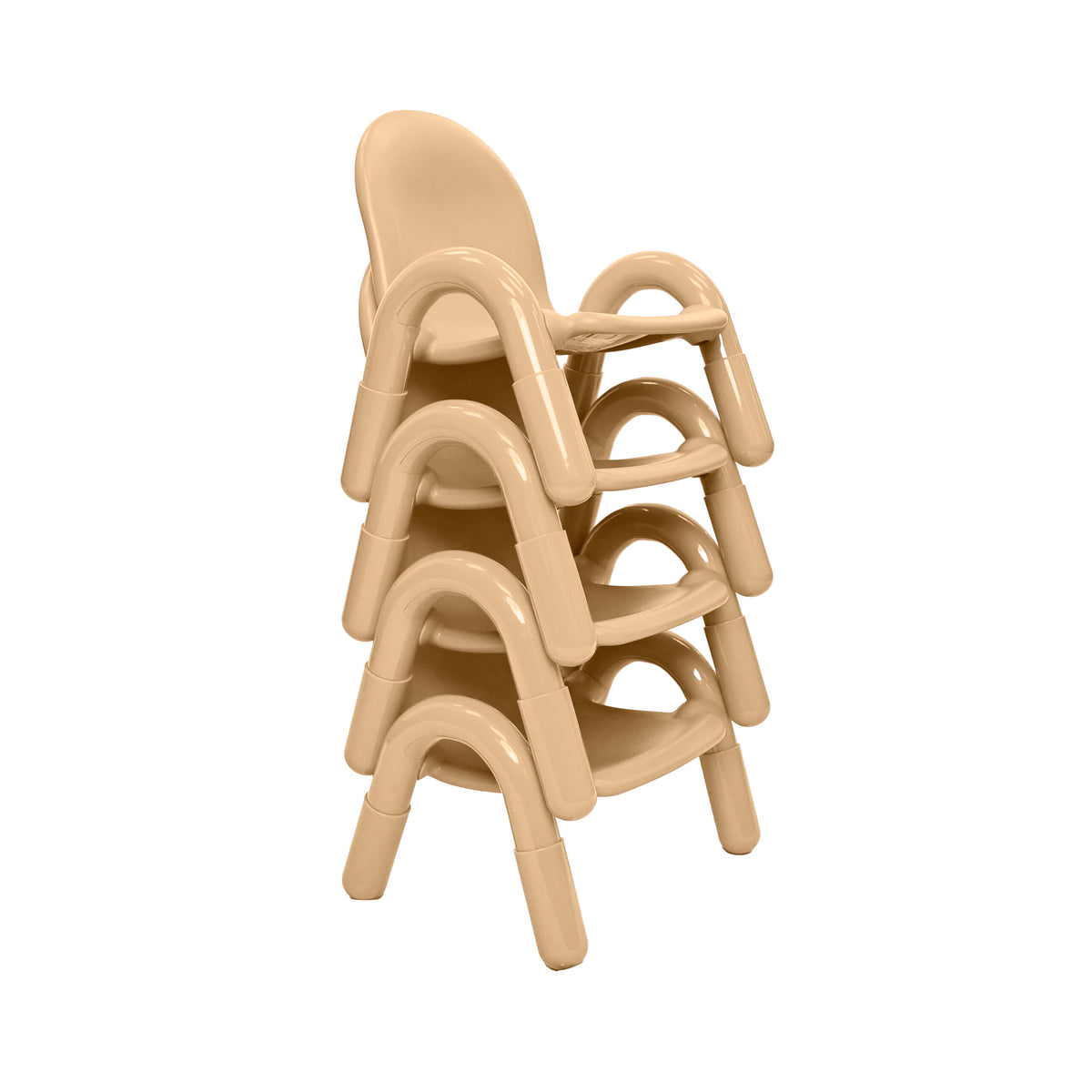 Stackable Preschool Chair, Tan / 7" / Set of 4