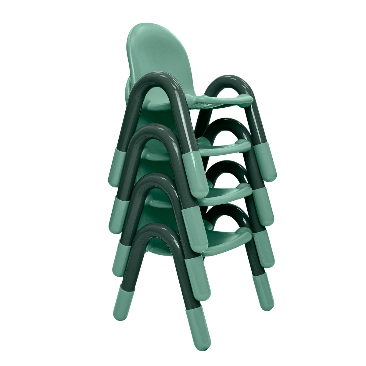 Stackable Preschool Chair, Teal Green / 11" / Set of 4