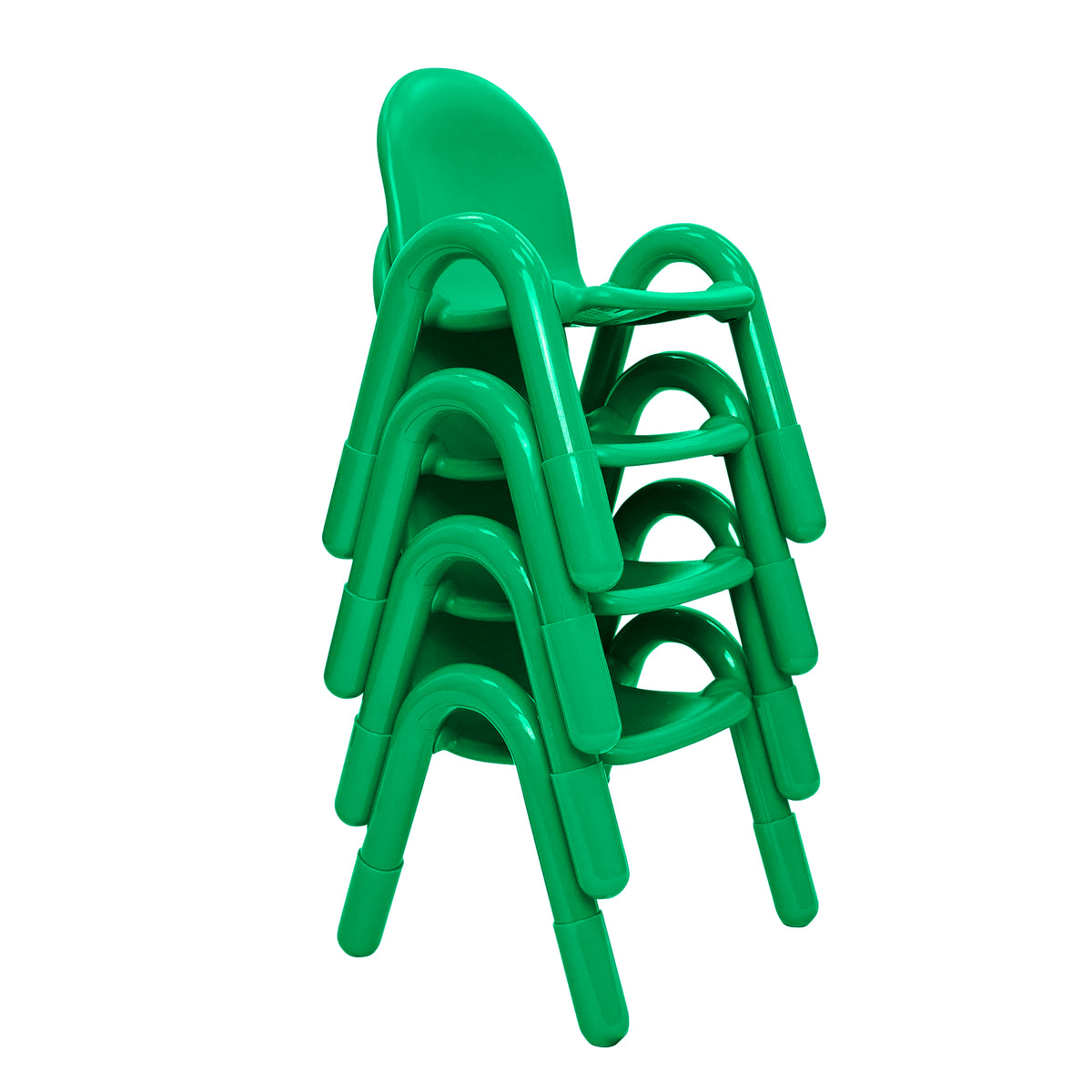Stackable Preschool Chair, Shamrock Green / 11" / Set of 4