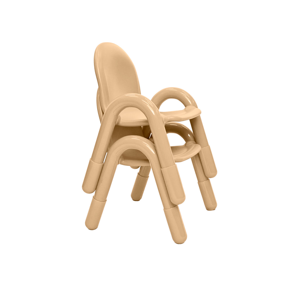 Stackable Preschool Chair, Tan / 11" / Set of 2