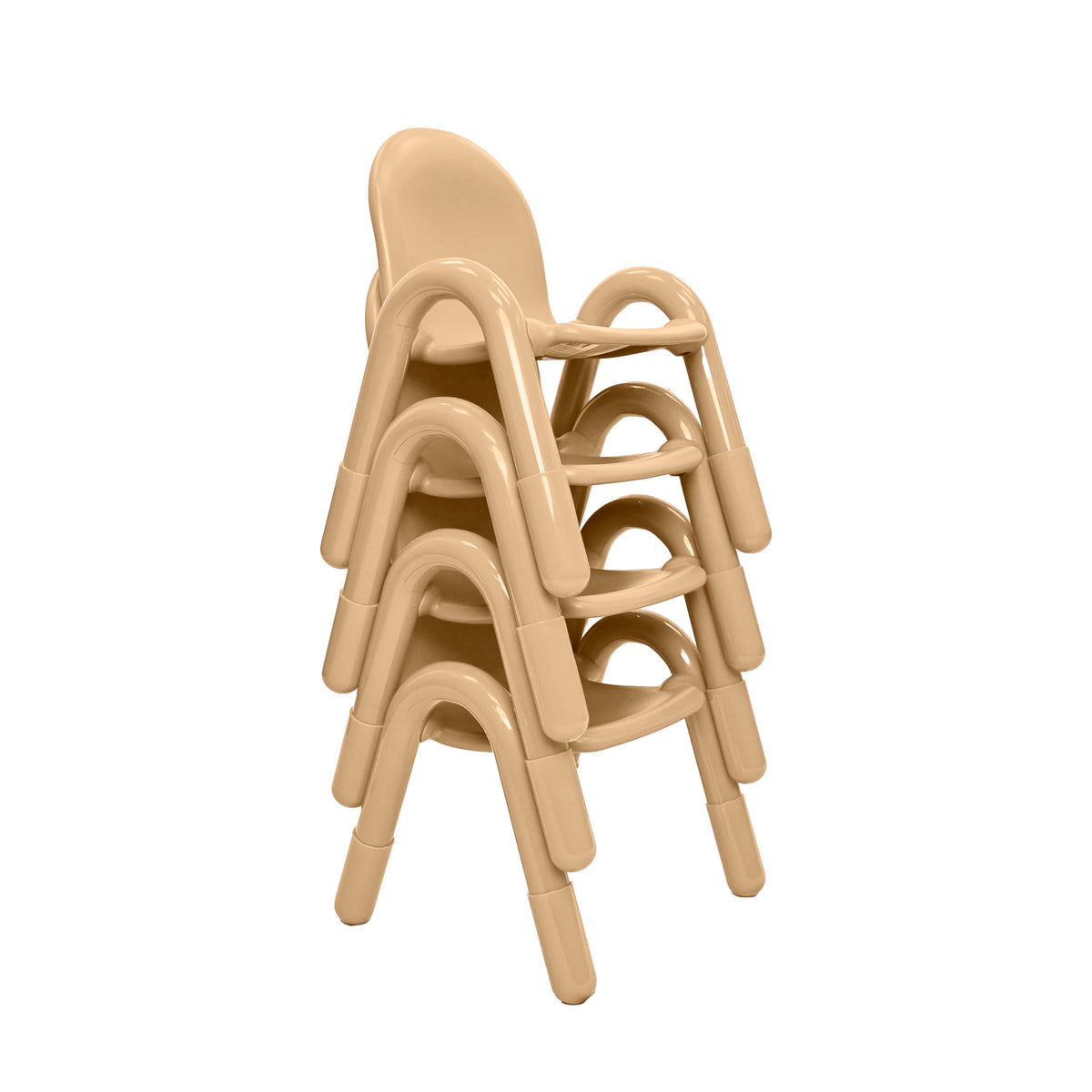 Stackable Preschool Chair, Tan / 11" / Set of 4