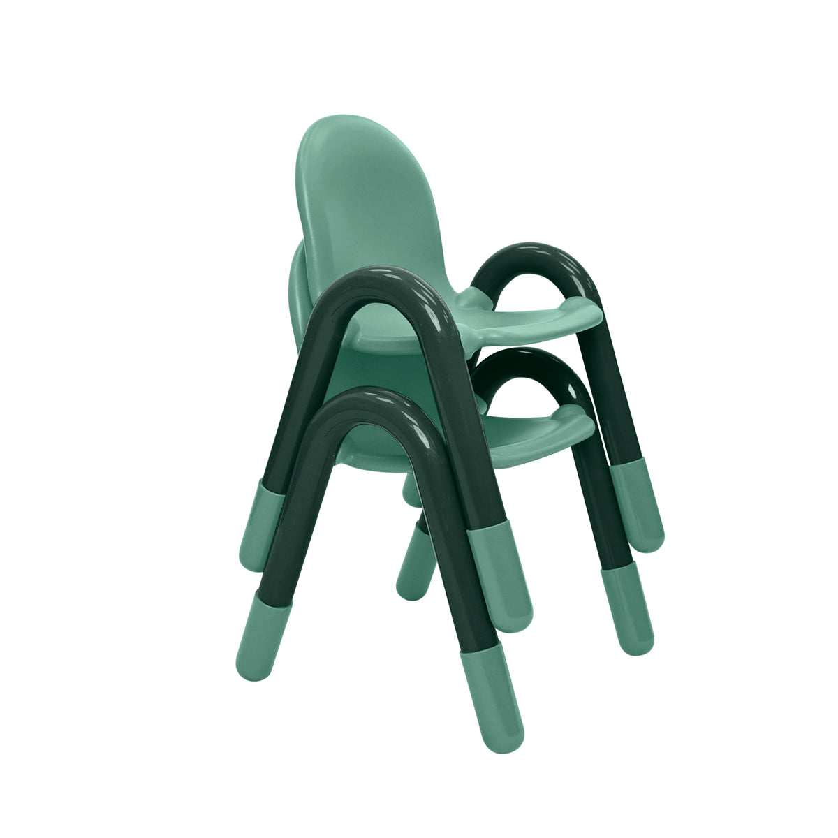 Stackable Preschool Chair, Teal Green / 13" / Set of 2