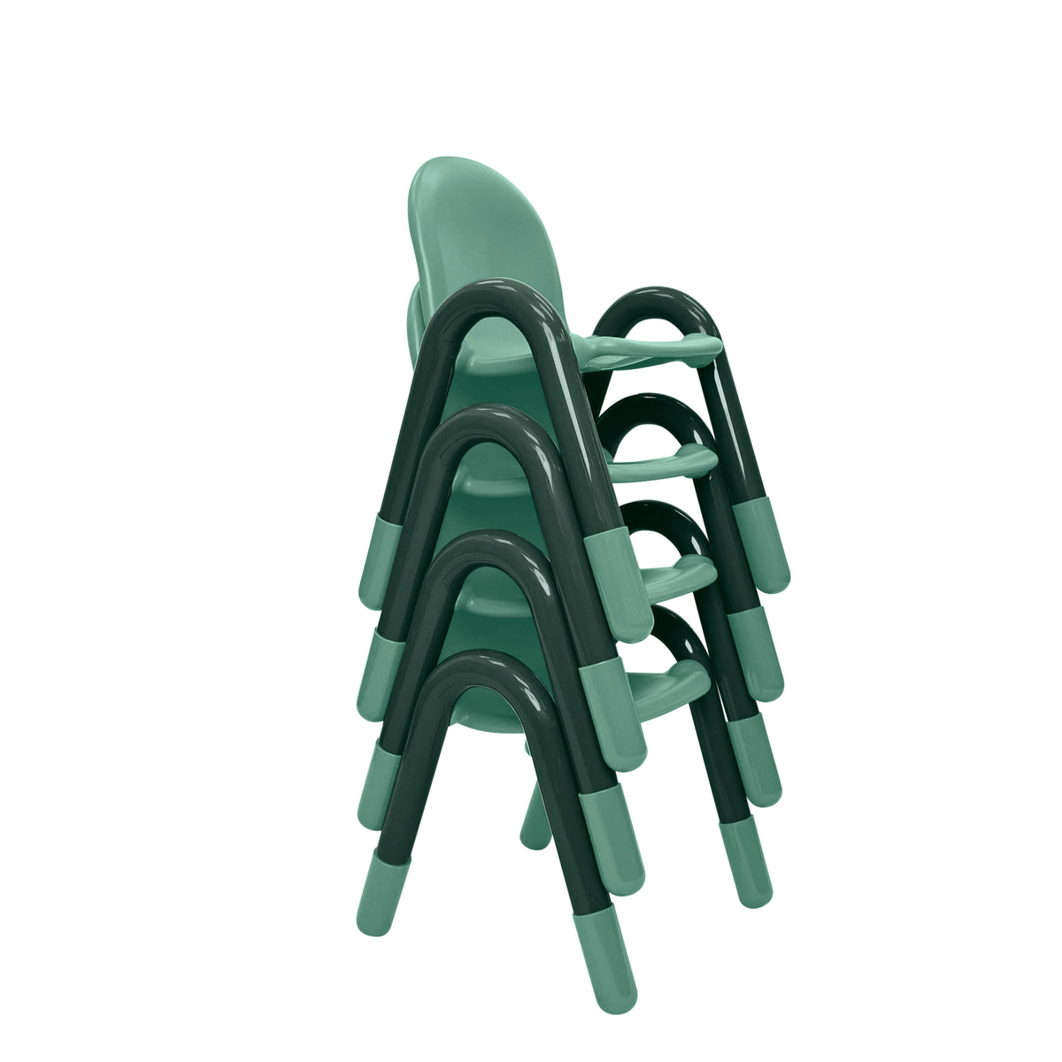 Stackable Preschool Chair, Teal Green / 13" / Set of 4