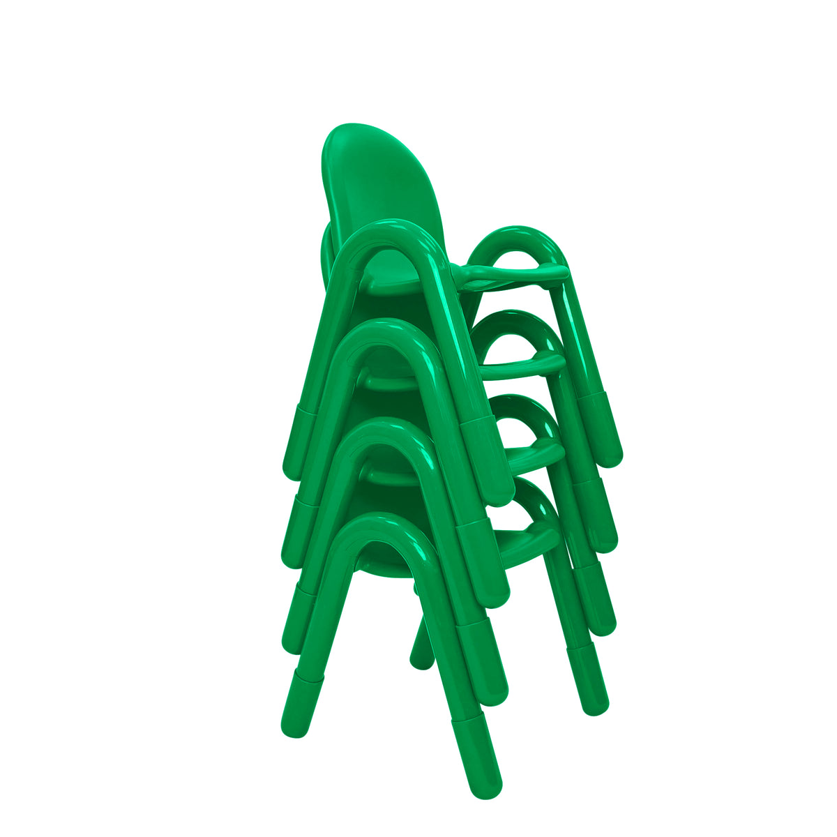 Stackable Preschool Chair, Shamrock Green / 13" / Set of 4