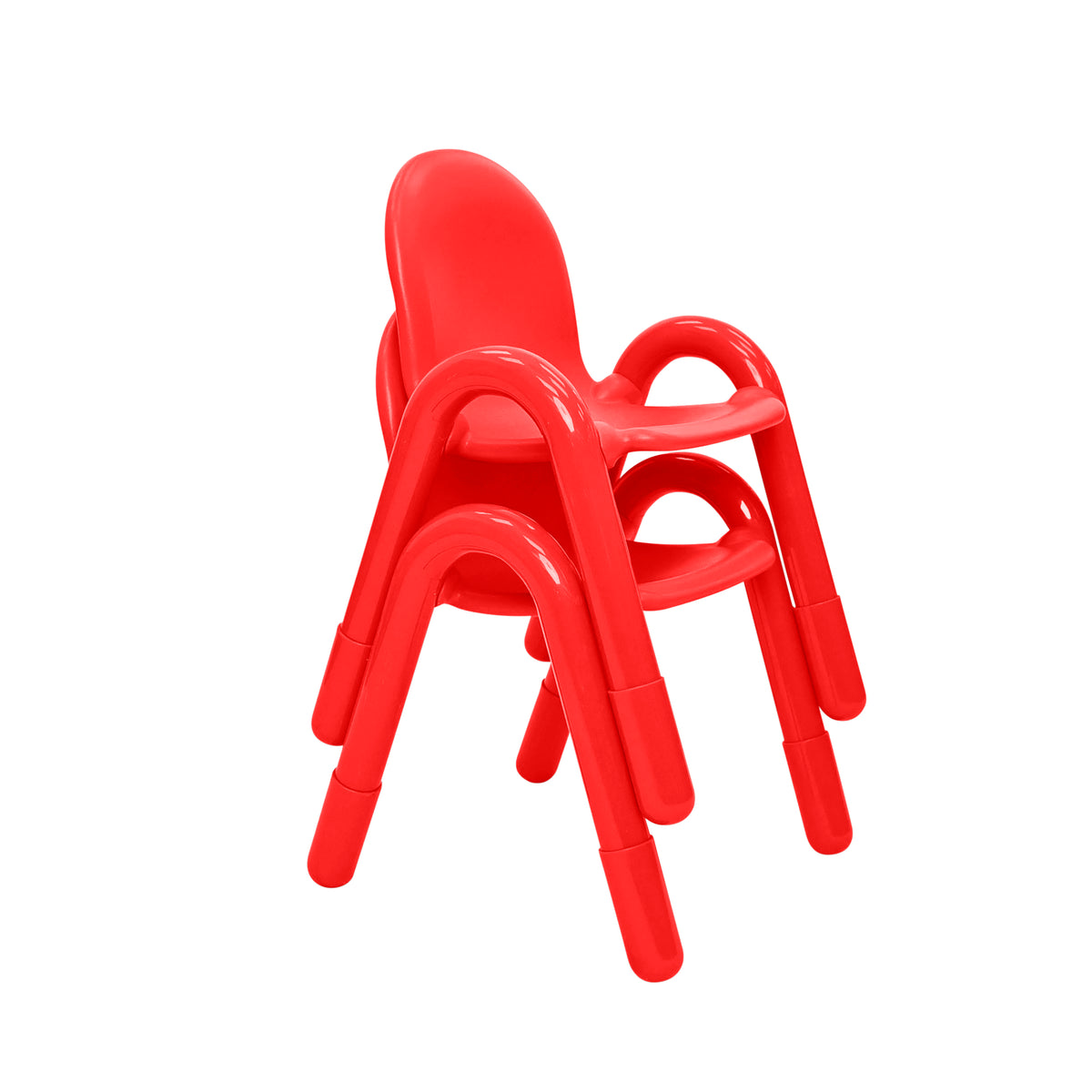 Stackable Preschool Chair, Candy Apple Red / 13" / Set of 2
