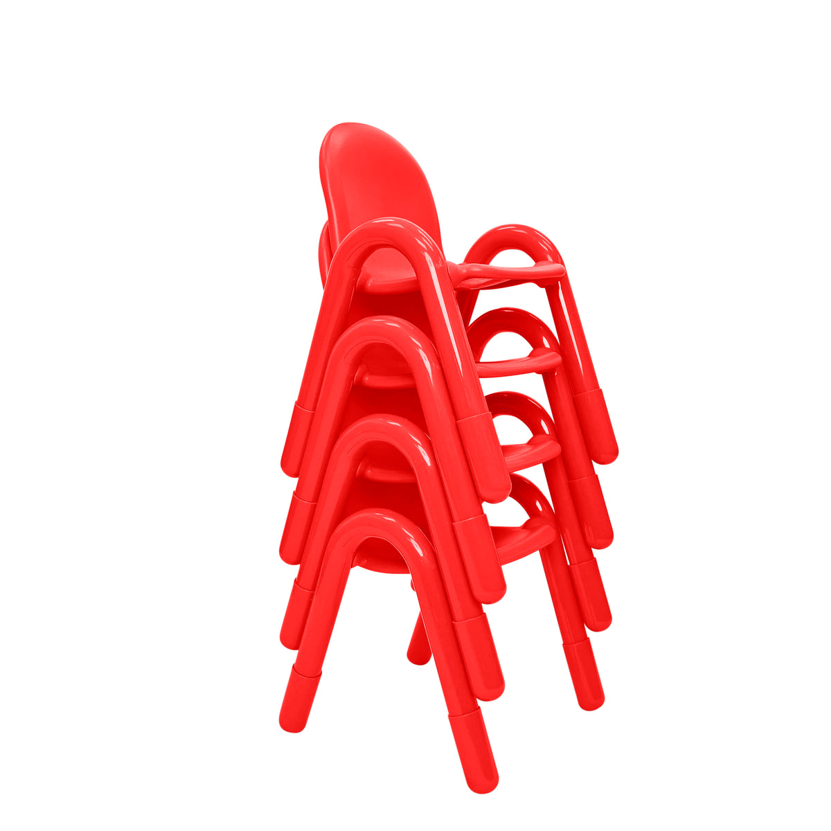 Stackable Preschool Chair, Candy Apple Red / 13" / Set of 4