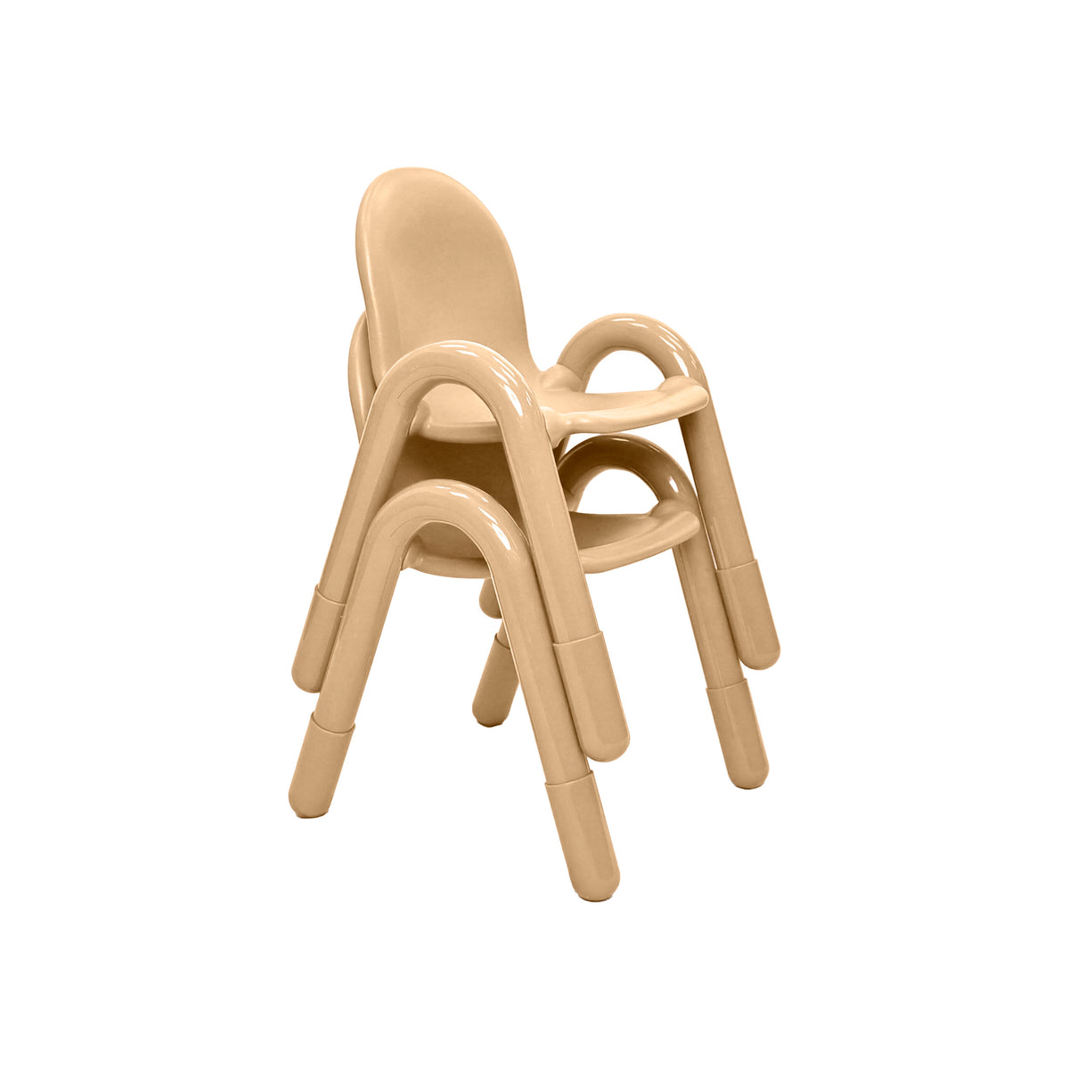 Stackable Preschool Chair, Tan / 13" / Set of 2