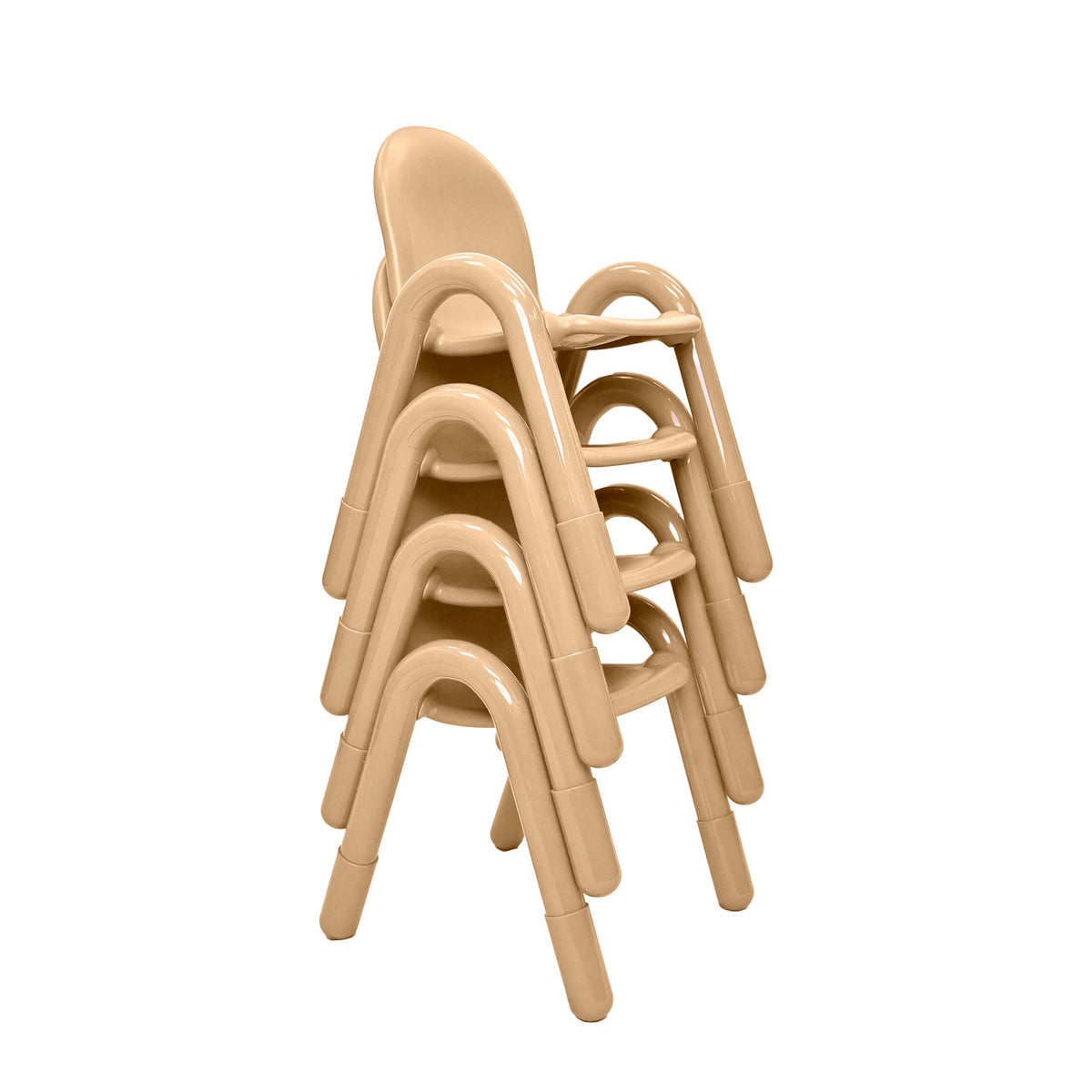 Stackable Preschool Chair, Tan / 13" / Set of 4