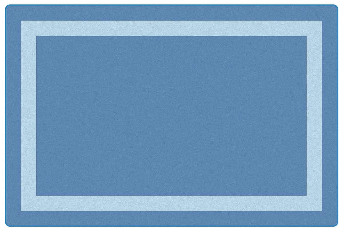 Simple Border Blue Classroom Rug