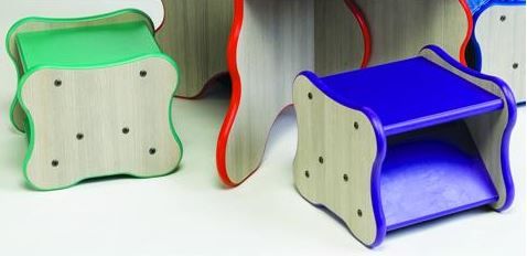 Wavy Legs Kid Table & 4 Stools Set by Playscapes