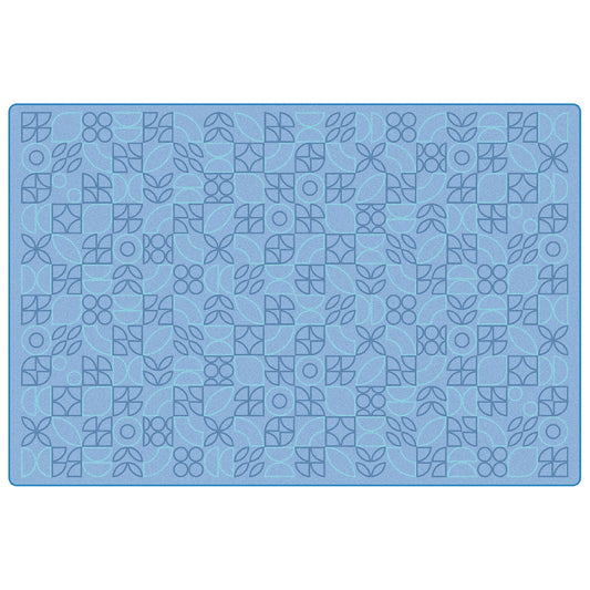 Scandinavian Doodle Small 3-Tone Blue Classroom Rug