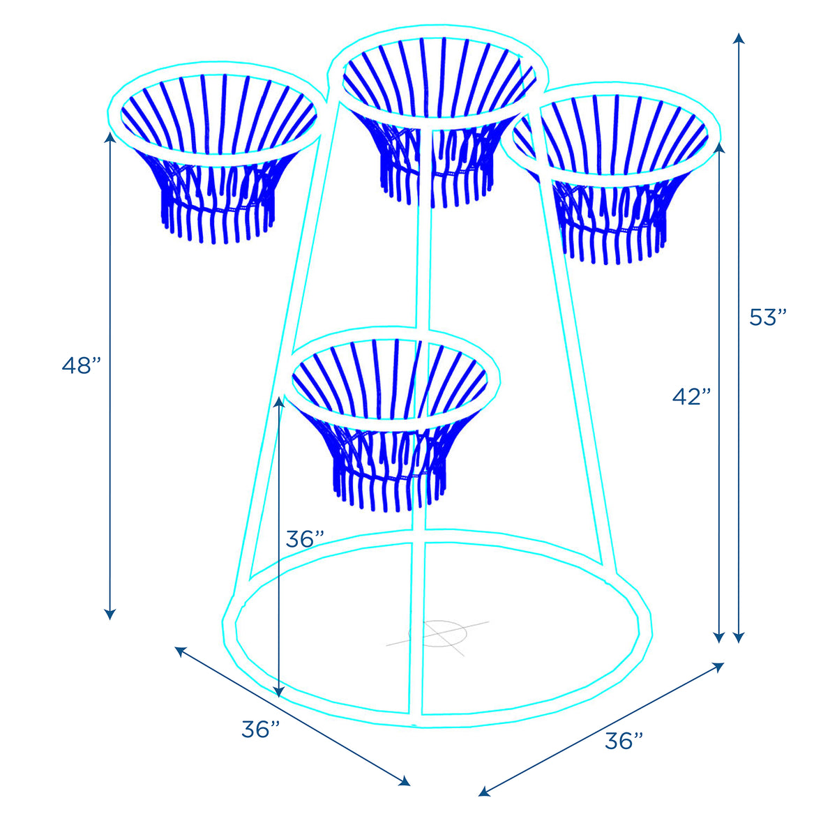 4-Hoop Toddler Basketball Stand with Storage Bag, view 7