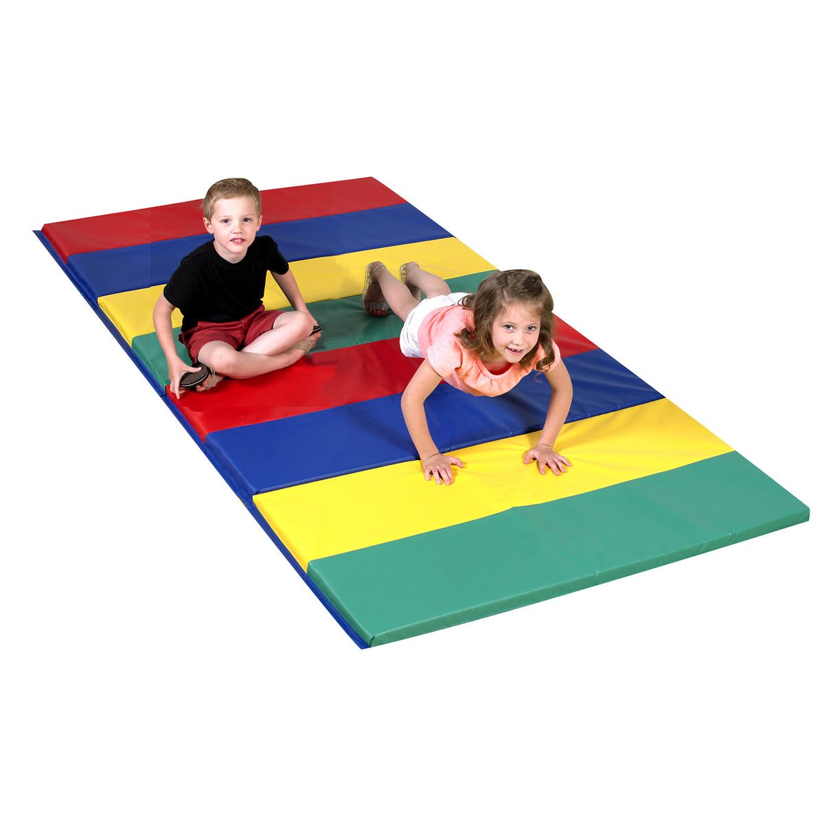 Folding Foam Gym Mat – Rainbow / 4' x 8'