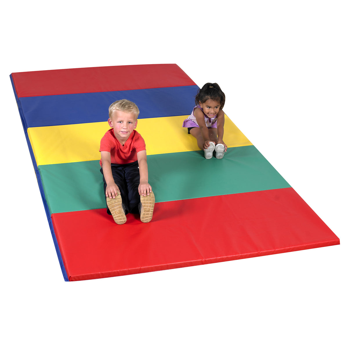 Folding Foam Gym Mat – Rainbow / 5' x 10'