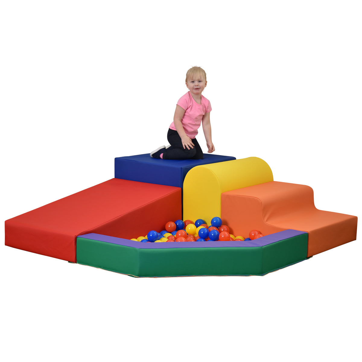Toddler Corner Soft Play Climber with Ball Pool, view 6