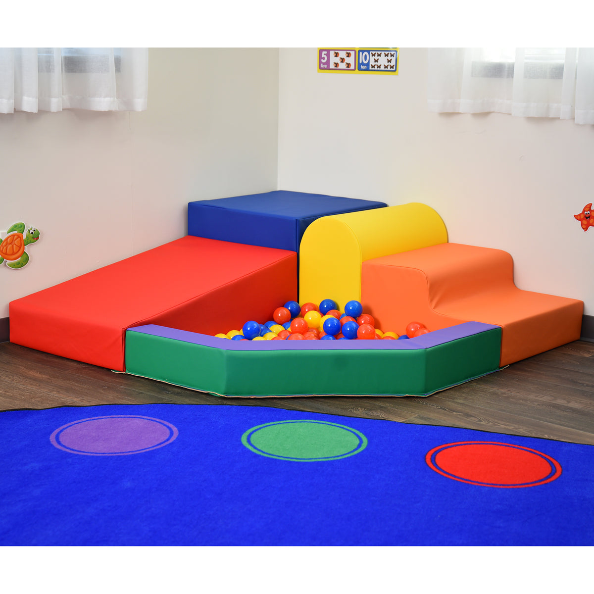 Toddler Corner Soft Play Climber with Ball Pool, view 8
