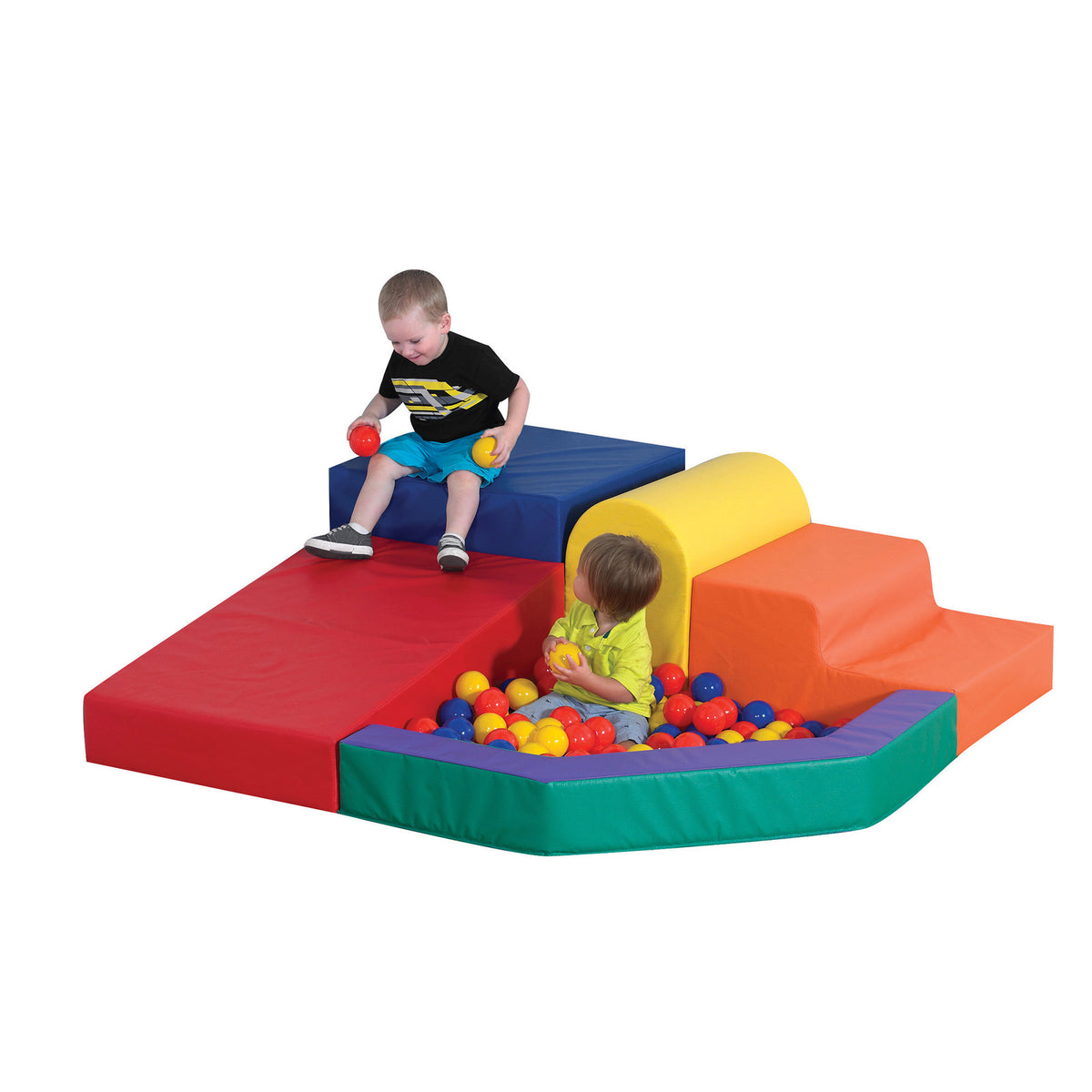Toddler Corner Soft Play Climber with Ball Pool