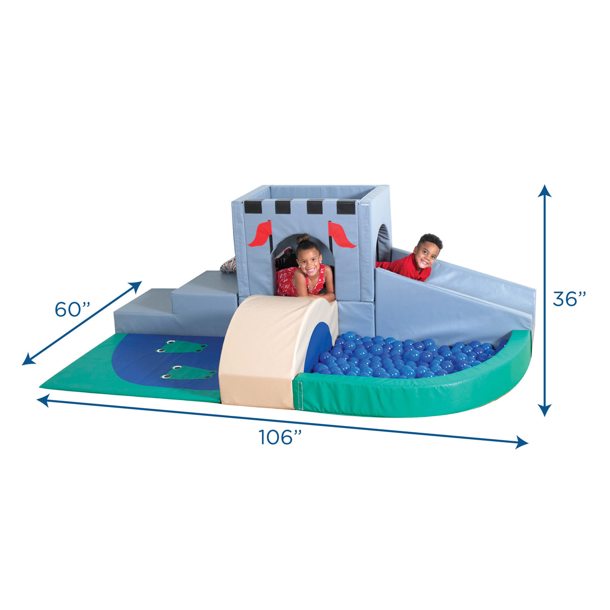 Castle Soft Play Climber with Ball Pit Moat, view 8