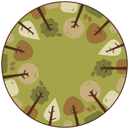 KIDSoft Tranquil Trees Green Classroom Rug