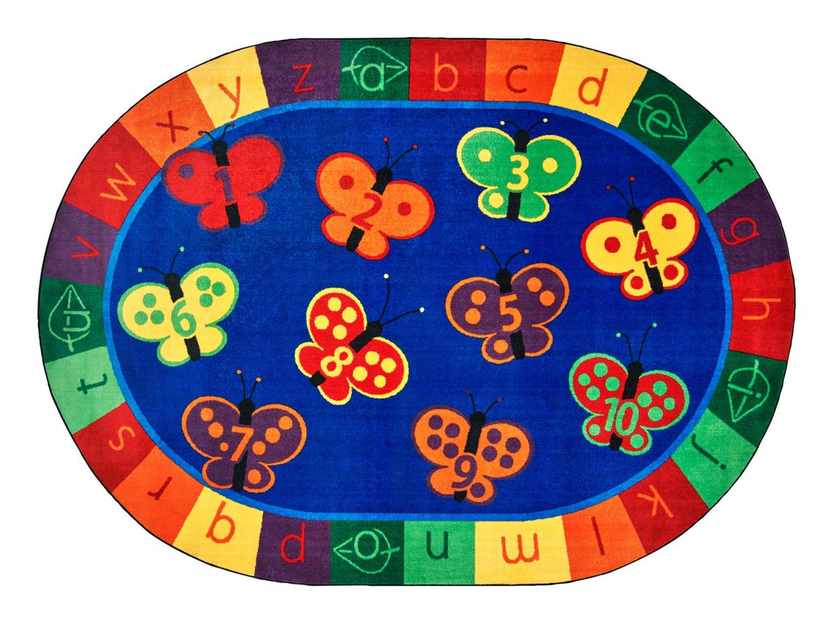 123 ABC Butterfly Fun Classroom Rug, view 4