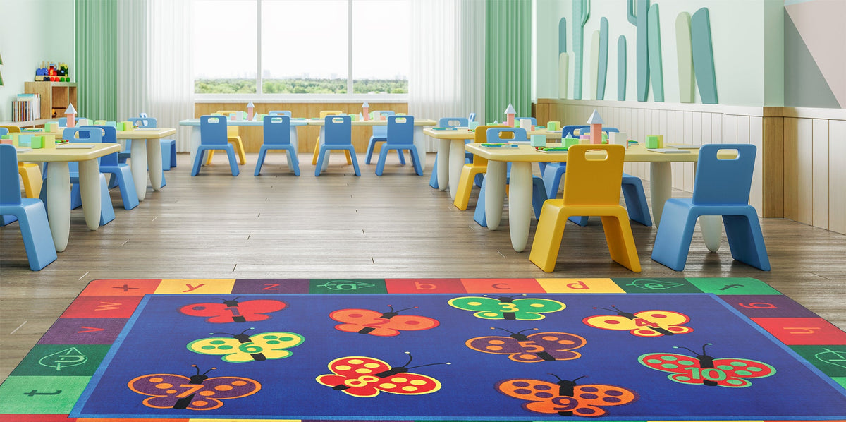 123 ABC Butterfly Fun Classroom Rug, view 8