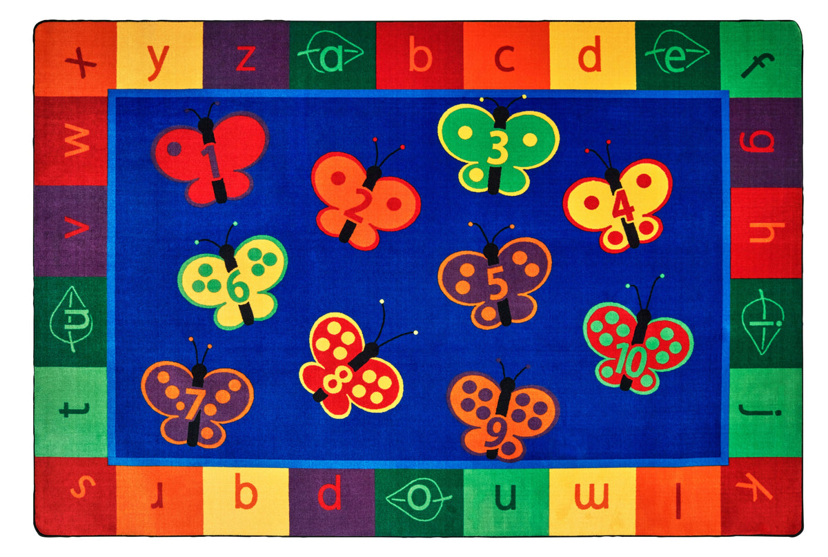 123 ABC Butterfly Fun Classroom Rug