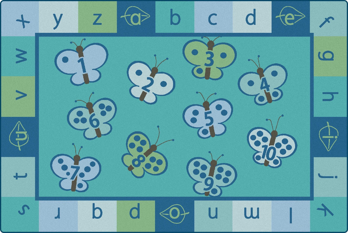 123 ABC Butterfly Fun Classroom Rug, view 11