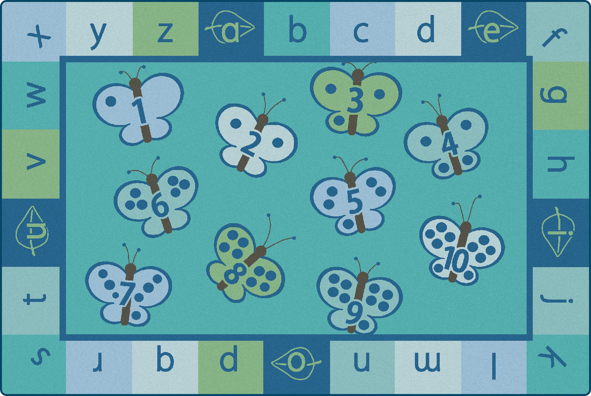 123 ABC Butterfly Fun Classroom Rug, view 9