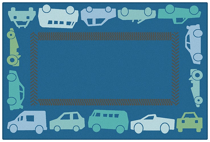 All Autos Border Play Classroom Rug, view 4