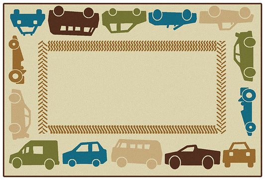 All Autos Border Play Classroom Rug