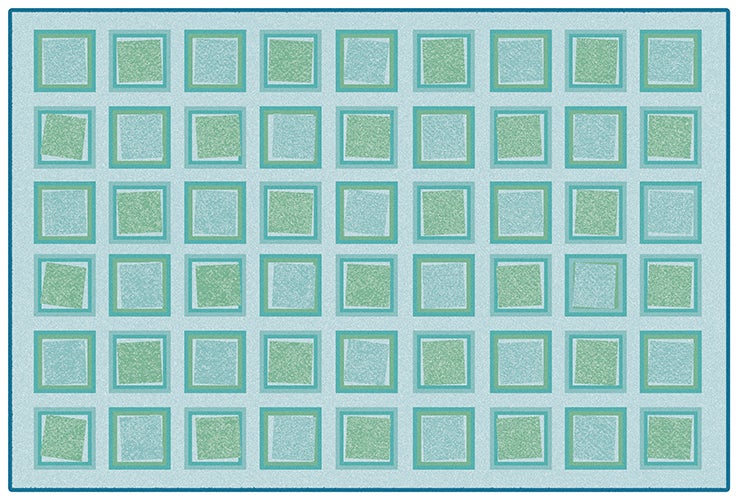 Squared Green Classroom Rug