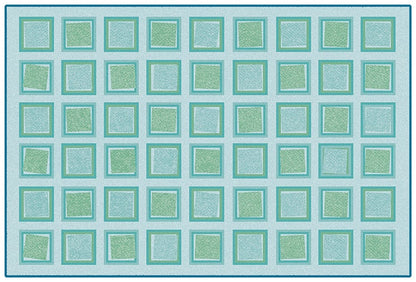 Squared Green Classroom Rug