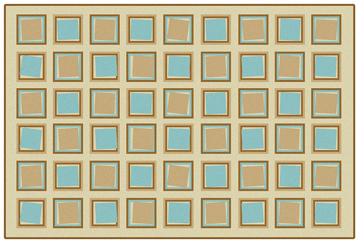 Squared Tan Classroom Rug