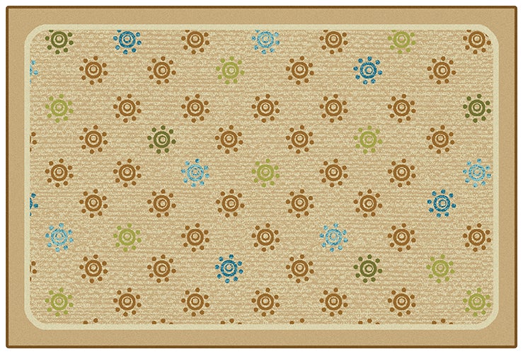 Sunshine Flowers Tan Classroom Rug